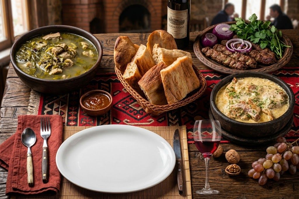 Kulinarische Entdeckung: gedeckter Tisch
