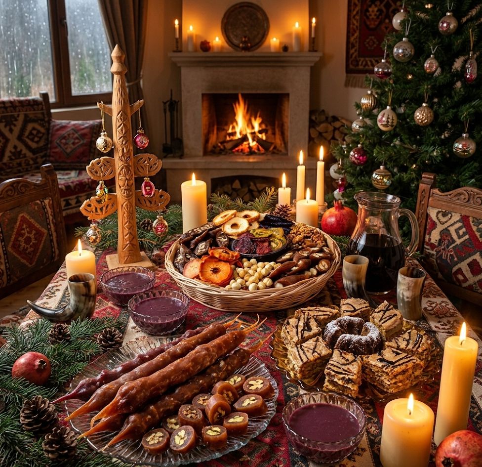 Neujahrstafel in Georgien