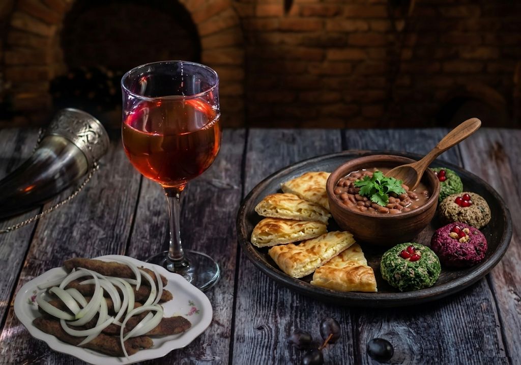 Kababi, Chatschapuri, Wein, Pchali