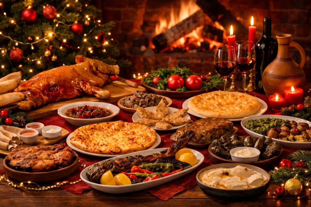 Neujahrstafel in Georgien